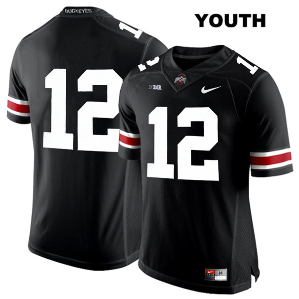Ohio State Buckeyes Youth Matthew Baldwin #12 White Number Black Authentic Nike No Name College NCAA Stitched Football Jersey LB19C42NE